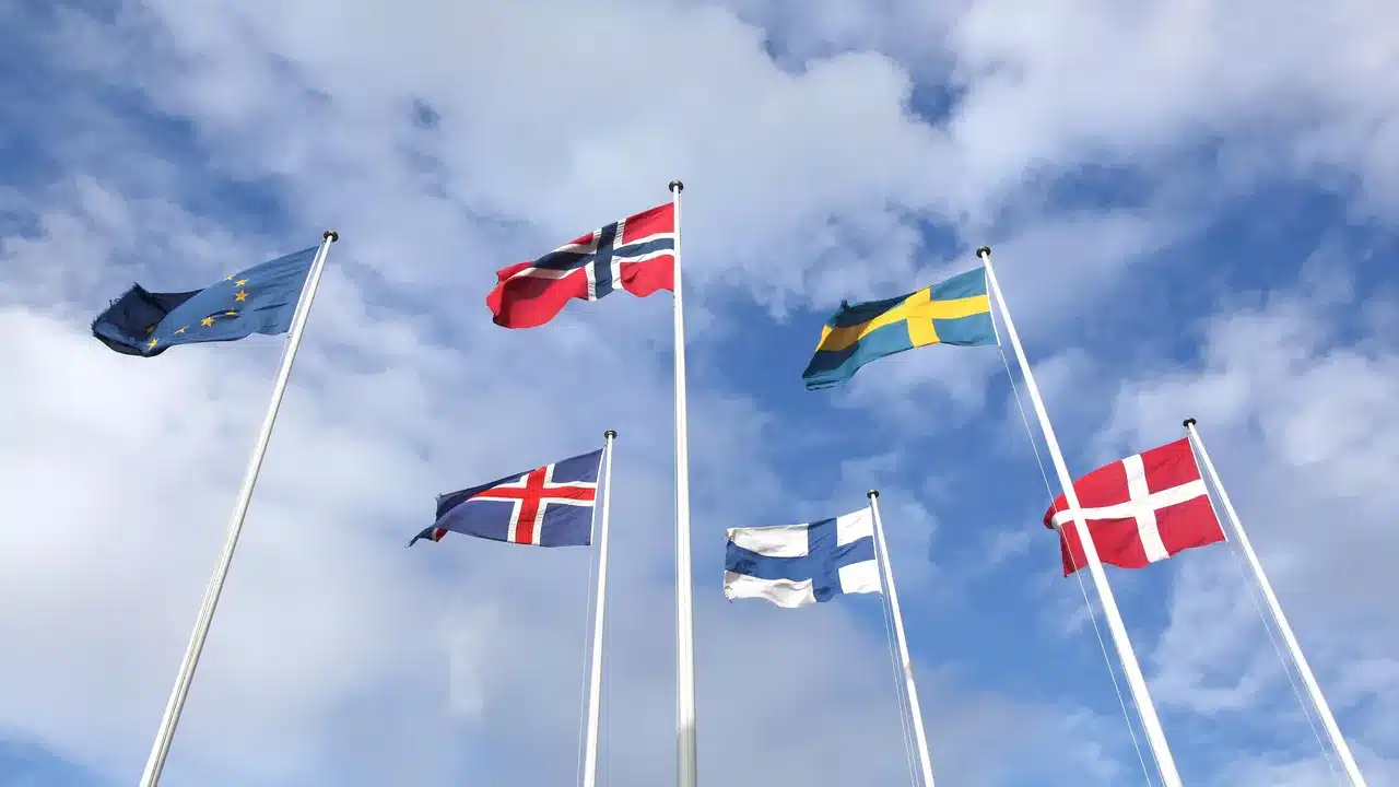 Nordic CISOs Handle Rising Cyber Threats Remarkably Well 4 Nordic flags Eric D ricochet69 Alamy 83XQA8